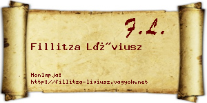 Fillitza Líviusz névjegykártya